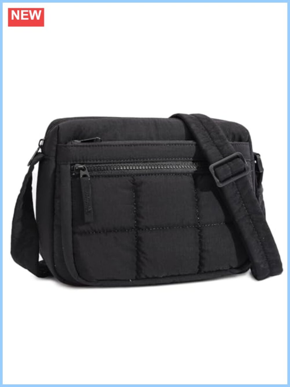 Quilted Nylon Crossbody Bag Lightweight Padded Travel Purse